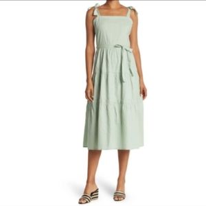 Topshop women's tie shoulder strap dress in sage green